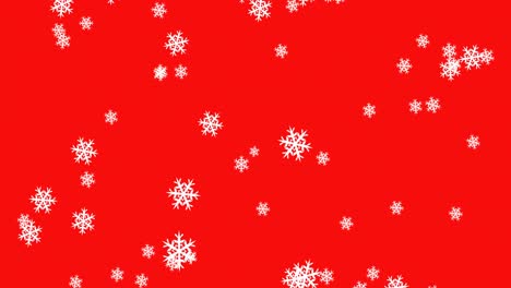 Schneeflocken-Fallen-Vor-Rotem-Hintergrund