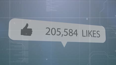 Speech-bubble-with-thumbs-up-icon-and-increasing-numbers-against-data-processing