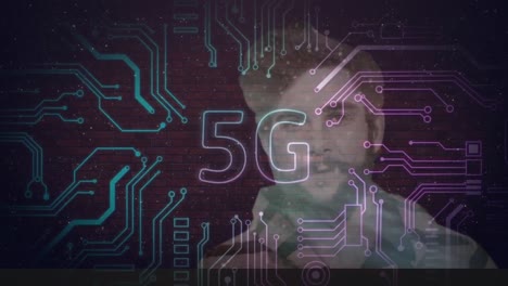 Animation-of-digital-interface-with-icons-and-data-processing.-Global-computer-network-technology-5G