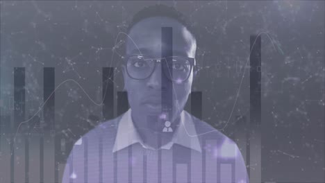 Statistical-data-processing-over-man-in-glasses-against-network-of-connections