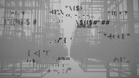 Mathematical-symbols-against-3D-warehouse-model