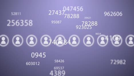 Multiple-numbers-changing-against-row-of-profile-icons-on-purple-background