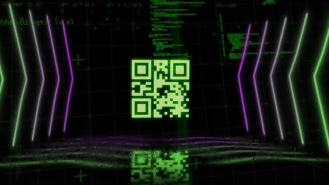 QR-Code-Scanner-Mit-Neonelementen-Gegen-Datenverarbeitung