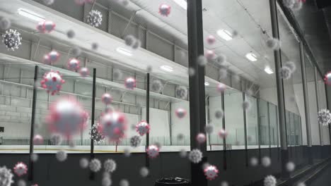 Covid-19-cells-against-empty-ice-hockey-field