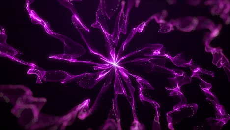 Purple-light-trails-flowing-against-against-black-background