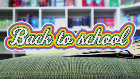 Digital-animation-of-back-to-school-multicolored-text-against-library-in-background
