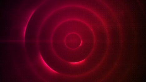Digital-animation-round-neon-scope-scanning-over-circles-forming-against-red-background