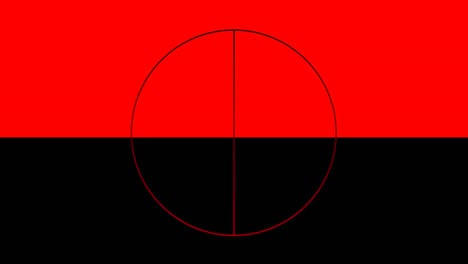 Digitale-Animation-Kreisförmiger-Form-Vor-Rotem-Und-Schwarzem-Hintergrund