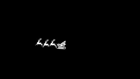 Animación-Digital-De-La-Silueta-Del-árbol-De-Navidad-En-Trineo-Tirado-Por-Renos.