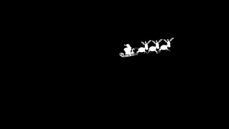 Digital-animation-of-silhouette-of-santa-claus-in-sleigh-being-pulled-by-reindeers