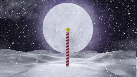 Animation-of-christmas-red-and-white-candy-stick