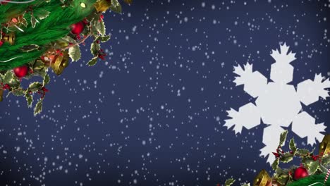 Animation-Einer-Winterlandschaft-Mit-Weihnachtsdekoration