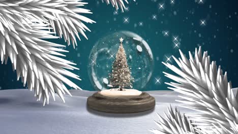 Animación-De-Bola-De-Nieve-Con-árbol-De-Navidad.