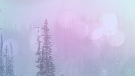 Animation-Leuchtender-Lichtpunkte-über-Der-Winterlandschaft