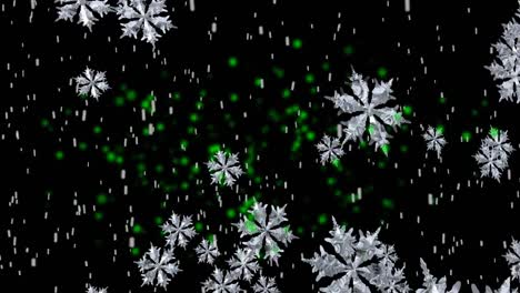 Animation-Von-Schnee,-Der-über-Weiße-Sterne-Fällt,-Weihnachtsdekoration