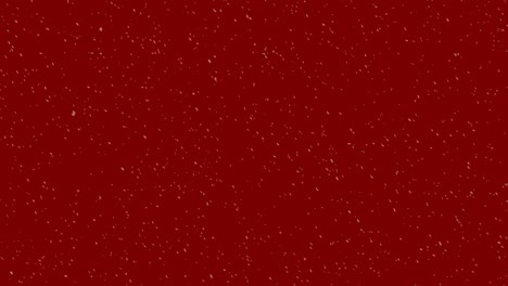 Animation-of-winter-scenery-with-snow-falling-on-red-background