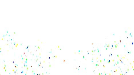 Animation-Von-Mehrfarbigem-Konfetti,-Das-Auf-Weißen-Hintergrund-Fällt