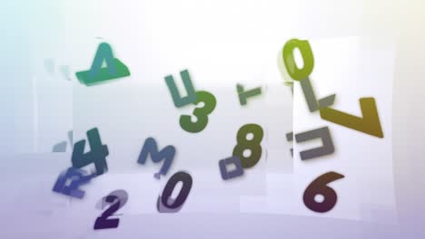 Digital-animation-of-changing-numbers-over-square-shapes-on-white-background