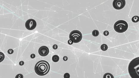 Animation-of-network-of-connections-with-computer-icons-over-grey-background