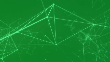Animation-of-white-network-of-connections-on-green-background
