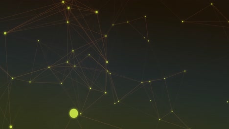 Animation-Eines-Netzwerks-Von-Verbindungen-Mit-Leuchtenden-Punkten-Auf-Grauem-Hintergrund