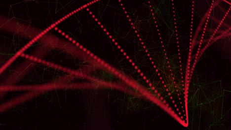 Animation-Eines-DNA-Strangs,-Der-über-Netzwerke-Von-Verbindungen-Schwebt