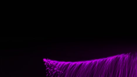 Animation-of-rolling-explosion-of-purple-light-trails-on-black-background