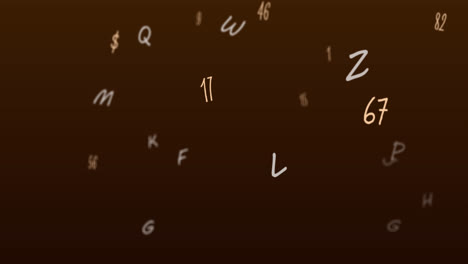 Digitale-Animation-Mehrerer-Wechselnder-Zahlen-Und-Alphabete-Vor-Braunem-Hintergrund