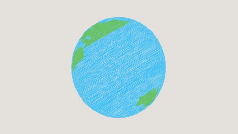 Animation-of-planet-earth-in-blue-and-green-spinning-on-grey-background
