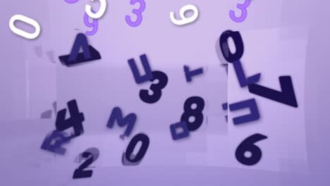 Digital-animation-of-multiple-changing-numbers-and-alphabets-against-blue-background
