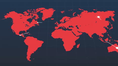 Mapa-Del-Mundo-Rojo-Con-Una-Red-Blanca-En-Movimiento-De-Puntos-Conectados-Sobre-Fondo-Gris-Oscuro