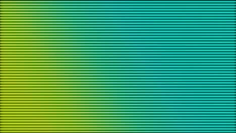 Animation-of-glowing-horizontal-neon-green-to-blue-lines-on-black-background
