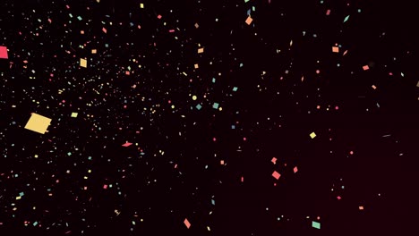 Multicoloured-pieces-of-confetti-falling-seamlessly-on-a-black-background