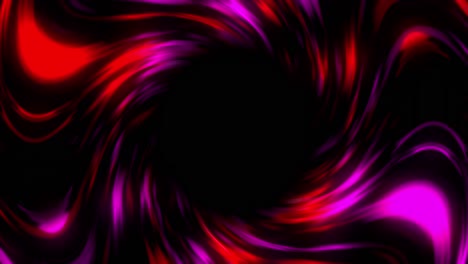 Glowing-pink-and-red-swirl-rotating-and-pulsating-on-black-background