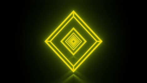 Animation-of-multiple-glowing-neon-green-diamond-shapes-moving-on-seamless-loop