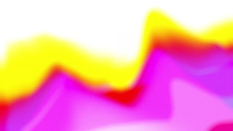 Sich-Langsam-Bewegende,-Defokussierte-Neongelbe-Und-Rosa-Organische-Form-Auf-Weißem-Hintergrund