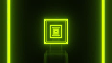 Animation-of-multiple-glowing-neon-green-cubes-moving-on-seamless-loop