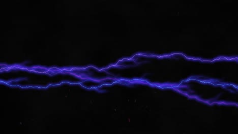 Purple-bolts-of-electrical-current-moving-horizontally-across-a-black-background