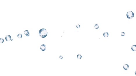 Animación-De-Múltiples-Burbujas-Azules-Translúcidas-Flotando-Sobre-Fondo-Blanco