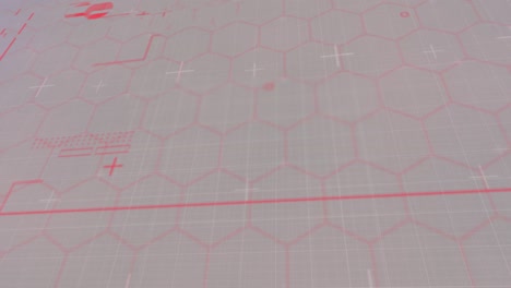 Animation-Der-Datenverarbeitung-Mit-Roten-Linien-über-Roten-Sechsecken