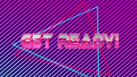 Animation-of-you-win-text-in-pink-metallic-letters-over-triangles-and-glowing-purple-lines