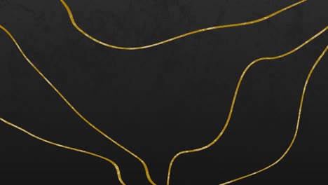 Animation-of-gold-distorted-lines-moving-on-seamless-loop-on-charcoal-background