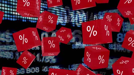 Animation-of-red-cubes-with-per-cent-sign-over-graphs-and-statistics
