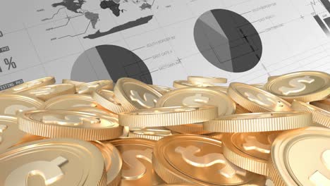 Animation-Der-Finanzdatenverarbeitung-über-Goldmünzen