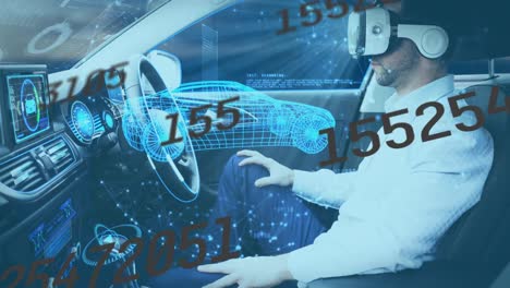 Animation-of-information-displays-with-man-in-vr-headset-using-self-driving-car