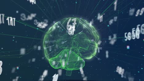 Animation-of-numbers-changing-over-glowing-human-brain