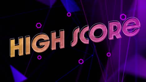 Animation-of-high-score-text-over-colourful-abstract-shape-changing-and-waving