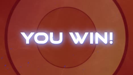 Animation-of-you-win-text-over-multiple-orange-circles