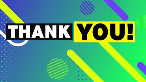 Animation-of-thank-you-text-over-colourful-abstract-shapes-changing-and-waving