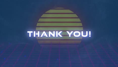 Animation-of-thank-you-text-over-a-digital-sunset